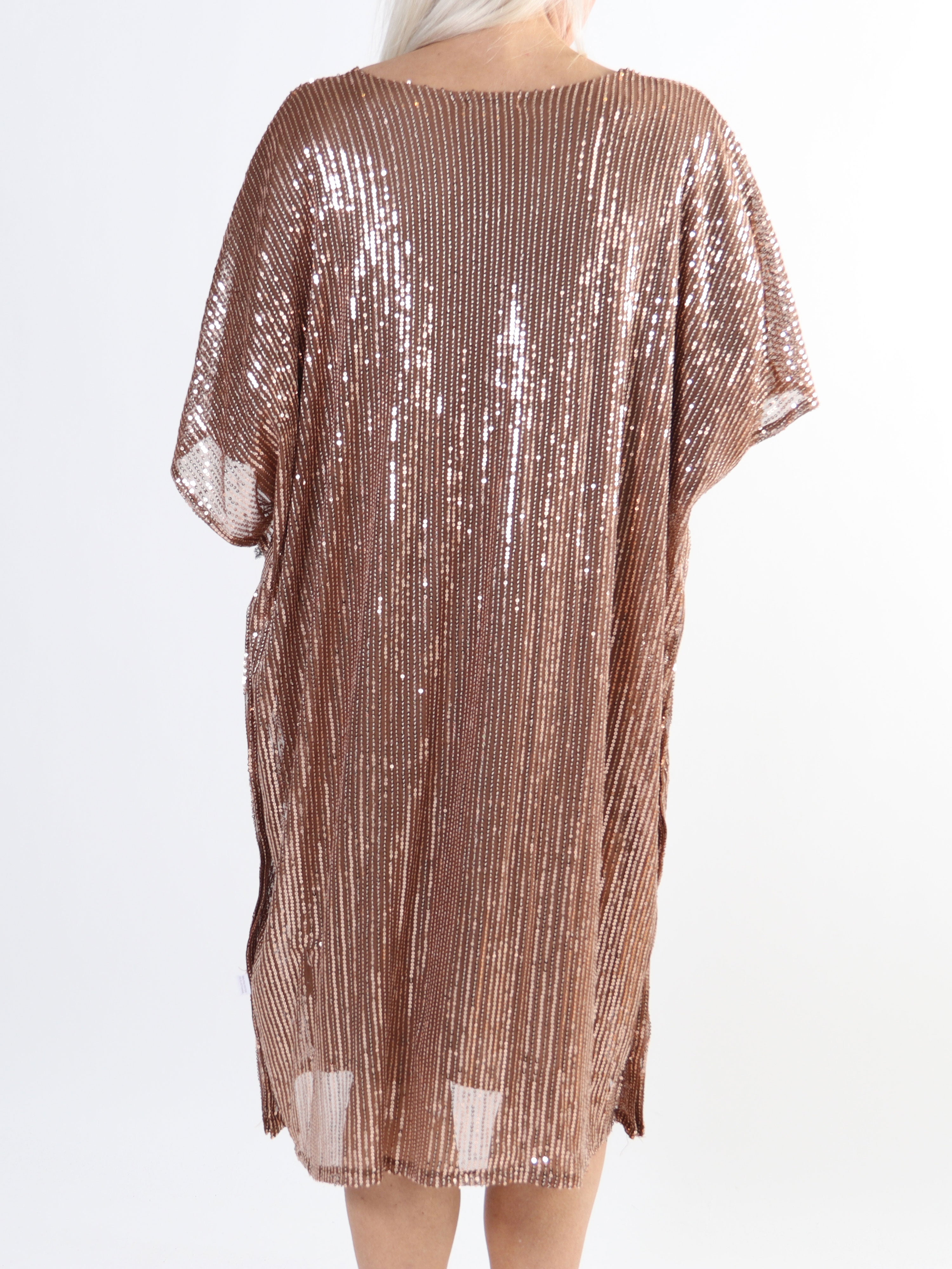 Azmina - Plus size tunikakjole i løs pasform med pailletter